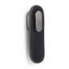 Maner, buton Oblong din piele neagra pentru mobilier, cu ornament finisaj gri periat, L 70 mm