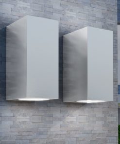 vidaXL Corp iluminat LED perete exterior 2 buc, pătrat, sus/jos
