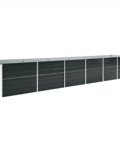 vidaXL Strat înălțat grădină, antracit, 480x80x77 cm, oțel galvanizat