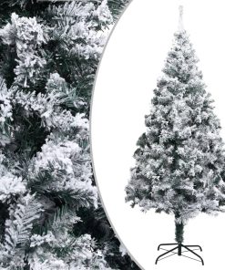vidaXL Brad Crăciun artificial LED-uri&globuri&zăpadă, verde, 400 cm