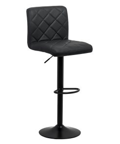 Scaun bar, înălțime reglabilă, rotativ, suport picioare, piele ecologica, negru, ABS 147