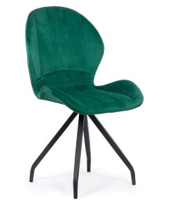 Scaun dining catifea cu picioare metalice BUC 205 verde