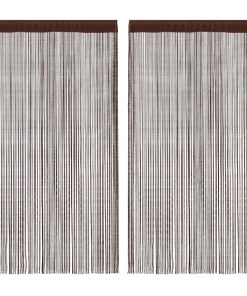 vidaXL Draperii cu franjuri, 2 buc., 140 x 250 cm, maro