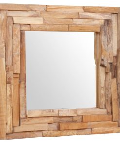 vidaXL Oglindă decorativă din lemn de tec, 60 x 60 cm, pătrat