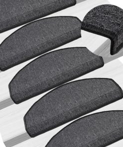vidaXL Covorașe pentru trepte scară, 15 buc., antracit, 65x24x4 cm