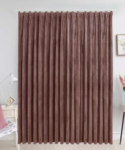 vidaXL Draperie opacă, roz antichizat, 290x245 cm, catifea, cu cârlige