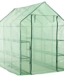 vidaXL Seră înaltă cu 12 rafturi, 143 x 214 x 196 cm, oțel