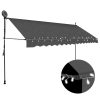 vidaXL Copertină retractabilă manual cu LED, antracit, 400 cm