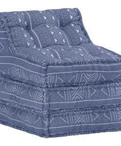 vidaXL Fotoliu puf modular, indigo, material textil