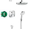 Sistem de dus incastrat termostatat Hansgrohe Design Croma Select E Ecostat E cu 2 consumatori