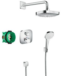 Sistem de dus incastrat termostatat Hansgrohe Design Croma Select E Ecostat E cu 2 consumatori