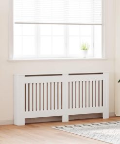 vidaXL Mască pentru calorifer, MDF, 172 cm, alb