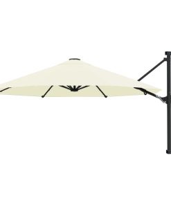 vidaXL Umbrelă soare, montaj pe perete, stâlp metalic, 300 cm, nisipiu