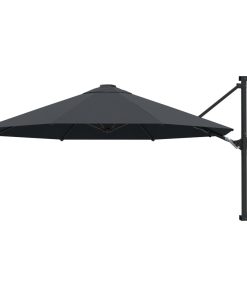 vidaXL Umbrelă soare, montaj pe perete, stâlp metal, 300 cm, antracit