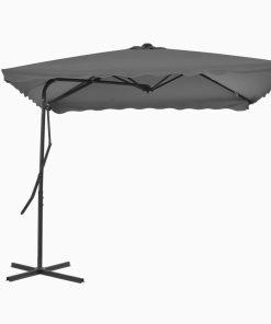 vidaXL Umbrelă soare de exterior, stâlp din oțel, antracit, 250x250 cm