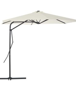 vidaXL Umbrelă soare de exterior cu stâlp din oțel, nisipiu, 300 cm