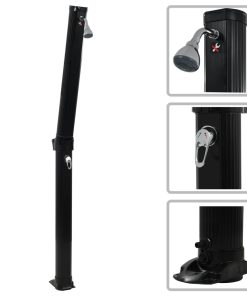 vidaXL Duș solar pliabil, negru, 214 cm, 23 L