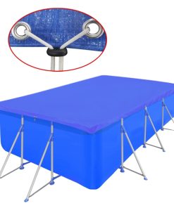 vidaXL Prelată pentru piscină, 394x207cm, PE, dreptunghiular, 90 g/mp