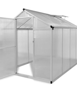 vidaXL Seră din aluminiu ranforsat cu cadru la bază, 4,6 m²