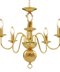 vidaXL Candelabru, auriu, 5 becuri E14