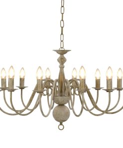 vidaXL Candelabru, alb vintage, 12 becuri E14