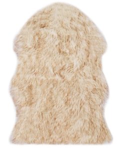 vidaXL Covor, 60 x 90 cm, maro melanj, imitație blană de oaie