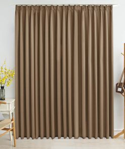 vidaXL Draperie opacă, gri taupe, 290 x 245 cm, cu cârlige