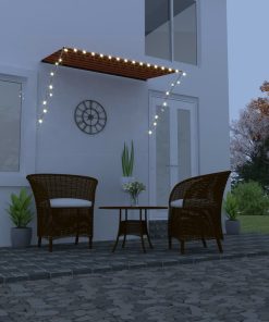 vidaXL Copertină retractabilă cu LED, portocaliu și maro, 250 x 150 cm