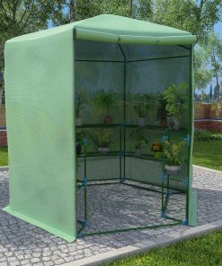 vidaXL Seră cu rafturi, 227 x 223 cm, oțel