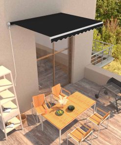 vidaXL Copertină retractabilă manual, antracit, 300 x 250 cm