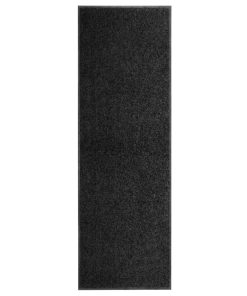 vidaXL Covoraș de ușă lavabil negru 60x180 cm