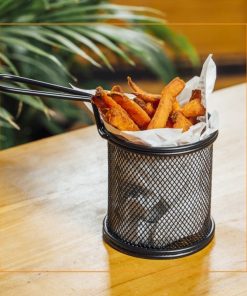 Cos inox negru cartofi prajiti APS 9 x 8.5 cm