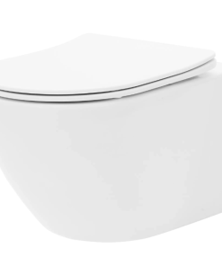 Vas wc suspendat Rea Carlo Mini Tornado Rimless Flat Alb Lucios