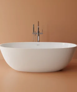 Cada freestanding Cast Marble Martie 160x78 cm Alb Lucios