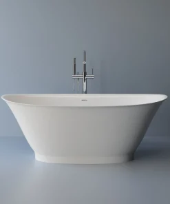 Cada freestanding Cast Marble Sara 163x80 cm Alb Lucios