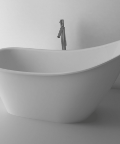 Cada freestanding Cast Marble Bergamo 158x73 cm Alb Lucios