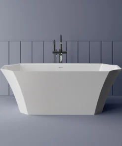 Cada freestanding Cast Marble Novara 170x81x61 cm Alb Lucios