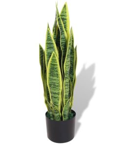 vidaXL Plantă artificială Limba-soacrei cu ghiveci, 65 cm, verde