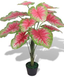vidaXL Plantă artificială Caladium cu ghiveci, 85 cm, verde și roșu