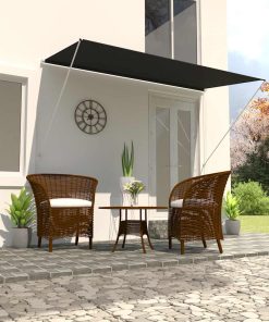 vidaXL Copertină retractabilă, antracit, 350 x 150 cm