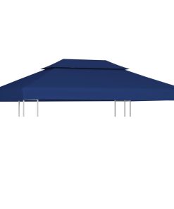 vidaXL Acoperiș de pavilion, 2 niveluri, albastru, 4x3 m, 310 g/m²