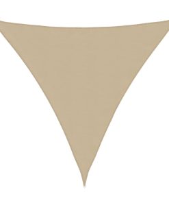 vidaXL Parasolar din țesătură oxford, triunghiular, 5 x 5 x 5 m, bej