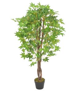 vidaXL Plantă artificială arțar cu ghiveci, verde, 120 cm