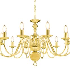 vidaXL Candelabru, auriu, 12 becuri E14