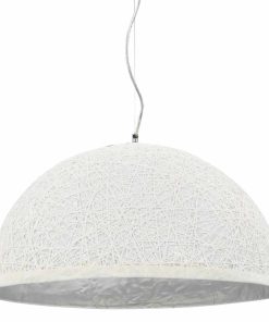 vidaXL Lampă suspendată, alb și argintiu, Ø50 cm, E27