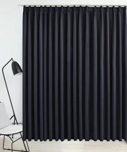 vidaXL Draperie opacă, negru, 290 x 245 cm, cu cârlige