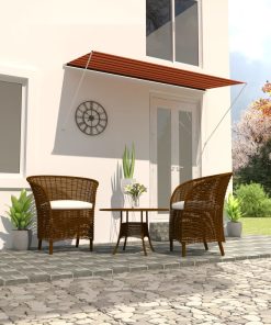 vidaXL Copertină retractabilă, portocaliu și maro, 300 x 150 cm