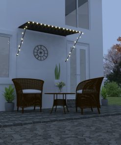 vidaXL Copertină retractabilă cu LED, antracit, 250 x 150 cm