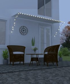 vidaXL Copertină retractabilă cu LED, crem, 300 x 150 cm