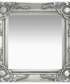 vidaXL Oglindă de perete în stil baroc, argintiu, 40 x 40 cm